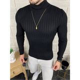 Efabric Erkek Kiremit Boğazlı Kazak - 2XL - Siyah