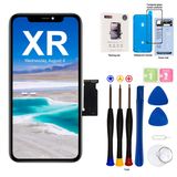 EFAITHFIX iPhone XR LCD Ekran Yedek 6,1 inç Çerçeve Montaj Ekranı ve 3D Dokunmatik Ekran Dijitalleştirici, Onarım Alet Kiti, A1984/A2105/A2106/A2108 için, Su Geçirmez Yapıştırıcı Temperli Camlı