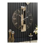 efe ayna dekor 61x70cm Şeffaf Model Gümüş Aynalı Duvar Saati ( Salon, oturma odası, ofis vb. için şık duvar saati)