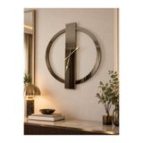 efe ayna dekor 70x80 cm Yüzük Model Bronz Aynalı Duvar Saati ( Salon, oturma odası, ofis vb. için şık duvar saati)