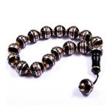 Efe Boy Küre Kesim 16x16 mm Rus Oltusu Pirinç İşleme Sistem Püsküllü Tesbih