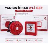 EFE Electric Yangın İhbar Butonu ve Alarm Kornası Seti | 220V Yangın Güvenlik Sistemi