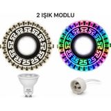 Efe Elektrik 2 Işık Modlu Kristal Cam Spot Lamba Rgb Dekoratif GU10 Armatür - Gün Işığı