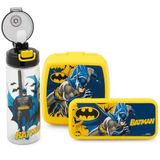 Efe Mark Batman Lisanslı Okul Seti; 500 ml Matara, Beslenme Kutusu, Kalem Kutusu
