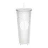 Efe Mark Kristal Desen 750 ml Pipetli Soğuk İçecek/Kahve Bardağı Beyaz