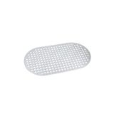 Efe Mark Premium Serisi Banyo - Küvet İçi Kaydırmaz Vantuzlu Yuvarlak Desenli Oval Paspas 66,5 x 36,5 cm, Koyu Beyaz
