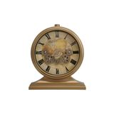 Efe Mark Premium Serisi Modern Kadranlı Döner Çarklı 32x28 CM Ev ve Ofis Masa ve Duvar Saati Roma Rakamlı Harita Baskılı Gold