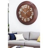 Efe Mark Premium Serisi Modern Tasarım 75 cm Ev ve Ofis Duvar Saati Rakamlı Kahverengi