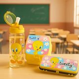 Efe Mark Tweety Lisanslı Okul Seti 500 ml Matara, Beslenme Kutusu, Kalem Kutusu