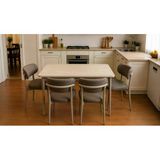 Efe Mobilya T-6001 Traverten Mdf 70X120 Polo Kahve Sandalye 4 Kişilik Mutfak Masa Takımı