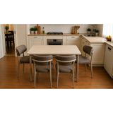 Efe Mobilya T-6001 Traverten Mdf 70X120 Polo Kahve Sandalye 4 Kişilik Yemek Masası Takımı