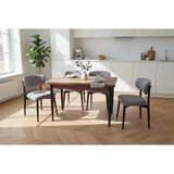 Efe Mobilya T-6003 Kemençe Mdf 70X120 Polo Açık Gri 4 Kişilik Mutfak Masa Takımı