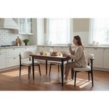 Efe Mobilya T-6007 Kemençe Mdf 70X120 Polo Krem Sandalye 4 Kişilik Yemek Masası Takımı