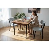 Efe Mobilya T-6011 Kemençe Mdf 70X120 Teddy Sandalye Açık Gri 4 Kişilik Mutfak Masası Takımı
