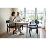 Efe Mobilya T-6013 Traverten Mdf 70X120 Teddy Sandalye Antrasit 4 Kişilik Mutfak Masası Takımı