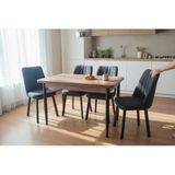 Efe Mobilya T-6019 Kemençe Mdf 70X120 Karegold Antrasit Sandalye 4 Kişilik Mutfak Masa Takımı