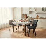 Efe Mobilya T-6020 Carara Mdf 70X120 Karegold Antrasit Sandalye 4 Kişilik Mutfak Masa Takımı