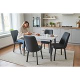 Efe Mobilya T-6020 Carara Mdf 70X120 Karegold Sandalye Antrasit 4 Kişilik Mutfak Masası Takımı