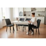 Efe Mobilya T-6021 Traverten Mdf 70X120 Karegold Antrasit Sandalye 4 Kişilik Mutfak Masa Takımı