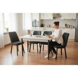 Efe Mobilya T-6021 Traverten Mdf 70X120 Karegold Sandalye Antrasit 4 Kişilik Mutfak Masası Takımı