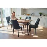 Efe Mobilya T-6023 Kemençe Mdf 70X120 Karegold Açık Gri Sandalye 4 Kişilik Mutfak Masa Takımı