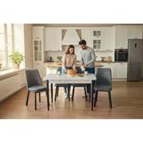 Efe Mobilya T-6024 Carara Mdf 70X120 Karegold Açık Gri Sandalye 4 Kişilik Mutfak Masa Takımı