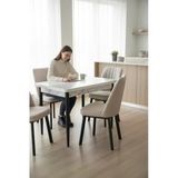 Efe Mobilya T-6025 Carara Mdf 70X120 Karegold Krem Sandalye 4 Kişilik Mutfak Masa Takımı