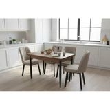 Efe Mobilya T-6026 Kemençe Mdf 70X120 Karegold Krem Sandalye 4 Kişilik Mutfak Masa Takımı