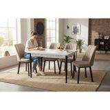 Efe Mobilya T-6029 Carara Mdf 70X120 Karegold Sandalye Cappuccino 4 Kişilik Mutfak Masası Takımı