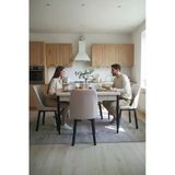 Efe Mobilya T-6031 Traverten Suntalam 80X130 Karegold Krem Sandalye 6 Kişilik Mutfak Masa Takımı