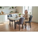 Efe Mobilya T-6033 Suntalam Kelebek 80X130 Karegold Sandalye Açık Gri 6 Kişilik Mutfak Masası Takımı