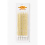 EFE PASTACILIK Beyaz Gold Simli Uzun Pasta Mumu 17 Cm