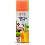 Efe Pastacılık Fosforlu Pipet 24 cm – 225’LI Karışık Renk | Kafe Tipi Renkli Uzun Pipet