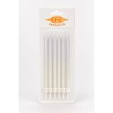 Efe Pastacılık Gümüş Beyaz Uzun Pasta Mumu 17 cm - 6 Adet