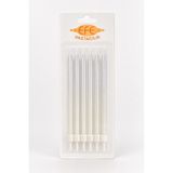 EFE PASTACILIK Gümüş Beyaz Uzun Pasta Mumu 17 Cm
