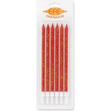 Efe Pastacılık Kırmızı Gold Simli Uzun Pasta Mumu 17 cm - 6 Adet