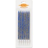 Efe Pastacılık Lacivert Gold Simli Uzun Pasta Mumu 17 cm - 6 Adet
