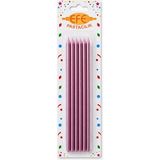 Efe Pastacılık Metalik Rose Gold Pembe Uzun Pasta Mumu 20 cm - Çok Renkli - 6 Adet
