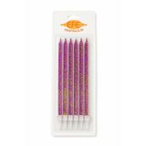 EFE PASTACILIK Mor Gold Simli Uzun Pasta Mumu 17 Cm