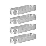 EFE PASTACILIK Oval Delikli Tart Kalıbı 12x4 cm, Paslanmaz Çelik, Gümüş
