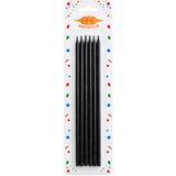 Efe Pastacılık Siyah Uzun Pasta Mumu 20 cm - Çok Renkli - 6 Adet