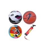 Efe Toys Çocuk Yetişkin Futbol Topu Voleybol Topu Basketbol Topu Seti + Pompa+Top Iğnesi