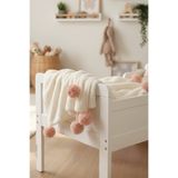 efecco Peluş Bebek Battaniyesi/Wellsoft Bebek Battaniyesi 110x100 Cm Ponponlu Bebek Örtüsü/ Puset Örtüsü