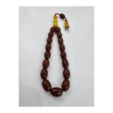 Efekentli Zeyzun Usta İmzalı Bilek Boy Efe Maskot Sıkma Kehribar Tespih 15 x 11 mm