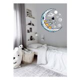 efekt reklam Ayda Kaykaycı Astronot Eğleniyor Çocuk Bebek Odası Yapışkanlı Duvar Kağıdı Aksesuarları Süsü Sticker