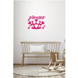 efekt reklam Pembe Prenses Ve Taç Çocuk Bebek Odası Yapışkanlı Duvar Kağıdı Aksesuarları Süsü Sticker 40x40 Cm
