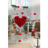 efekt reklam Sevgililer Günü Gül Kalp Salon Yatak Odası Mutfak Balkon Ev Yapışkanlı Duvar Süsü Kağıdı Cam Sticker