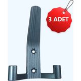 Efeli Yapı Som 3 Adet Portmanto Füme Vestiyer Askısı