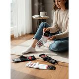 Efem İç Giyim Aşk Kalp Love Desenli Kolej Çorap 12'li Paket - Çok Renkli - 35 - 40