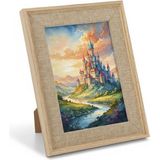 Efemark Premium Serisi 15 * 20 cm Ahşap Resim Çerçevesi Bej - Çok Renkli - 15x20